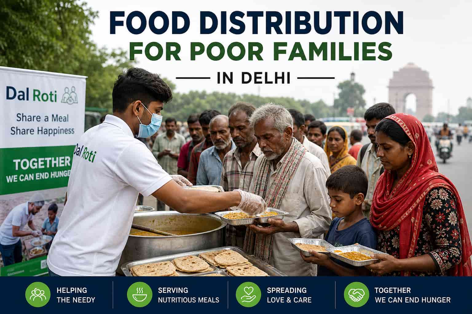 Food Distribution for Poor Families in delhi